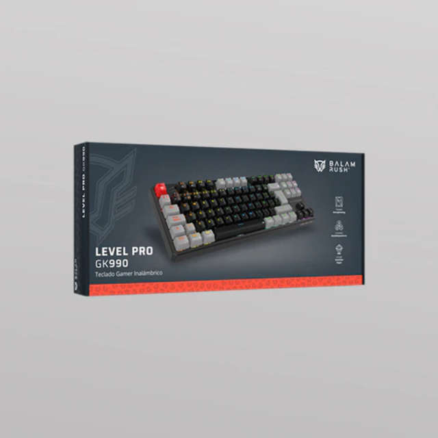 Teclado Gamer Inalámbrico LEVEL PRO GK990 Balam Rush Legend Series/ hasta 5 Dispositivos/ Color Negro/Gris/ BR-940672 / Switch Outemu Red