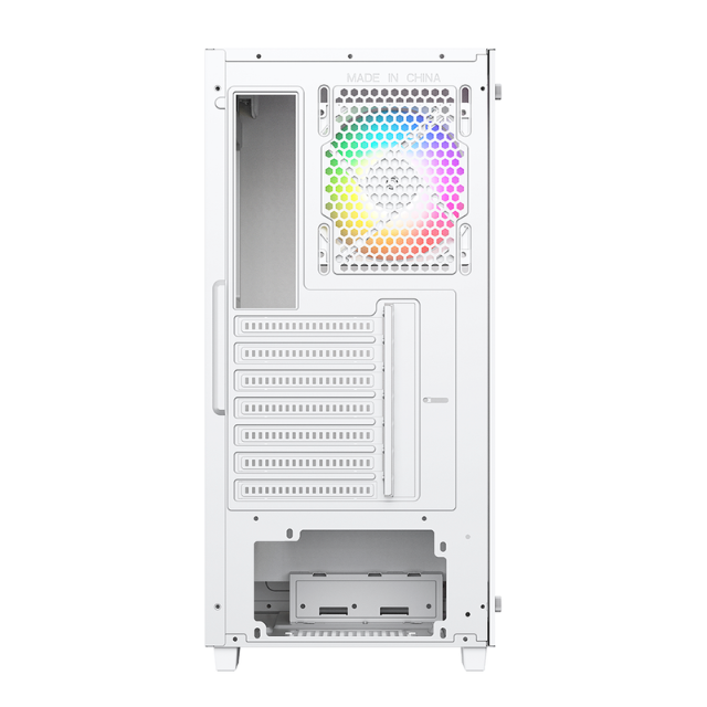 Gabinete Munfrost Alpha White / Cristal templado / ARGB Sync / Controlador de ventiladores / Atx - Micro ATX - Mini ITX / 4 Ventiladores ARGB incluido