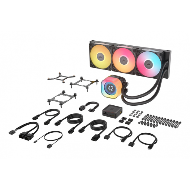 Corsair iCUE LINK TITAN 360 RX LCD Enfriamiento Líquido para CPU, 3x 120mm, hasta 2100RPM, Negro