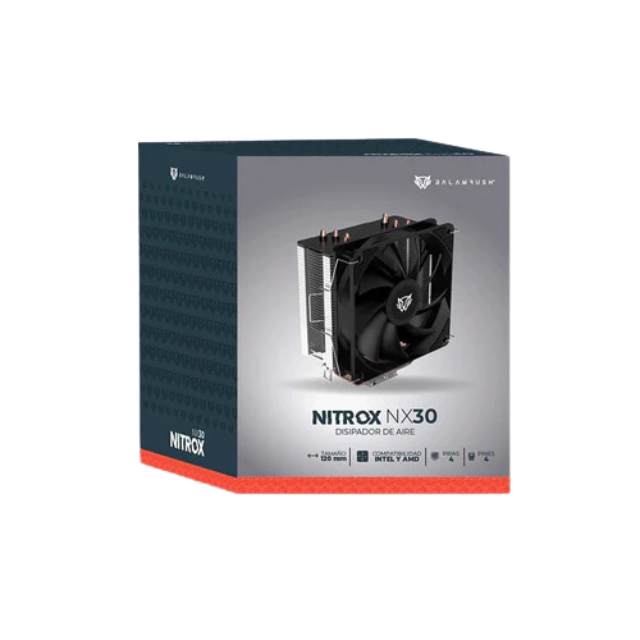 Disipador CPU Balam Rush NITROX NX30 / 120mm / 1400RPM / Negro / BR-937900