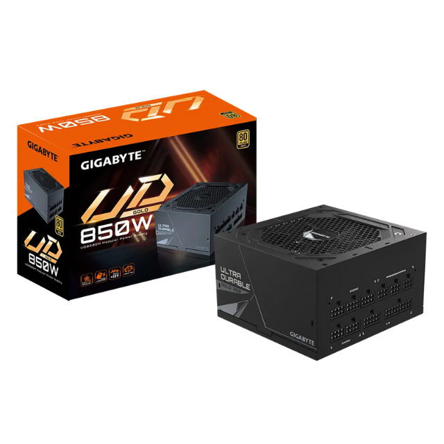 Fuente de Poder Gigabyte UD850GM 80 PLUS Gold, Modular, 24-pin ATX, 120mm, 850W