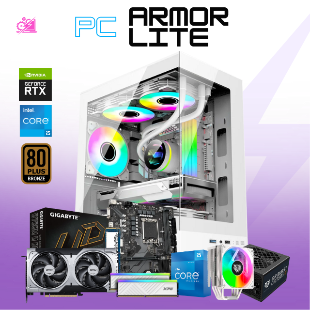 PC ARMOR LITE / INTEL CORE I5-12600K / RTX 5060 TI / 16GB RAM / 1TB SSD NVME / DISIPADOR DE TORRE 120MM / FUENTE 750W 80+ BRONZE / PROMOCION