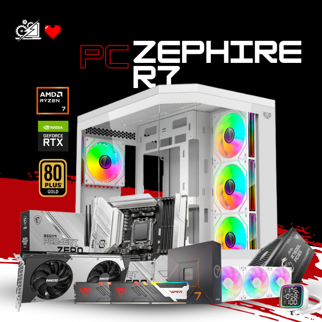 PC ZEPHIRE R7 / AMD RYZEN 7 7700X / RTX 5070 / 32GB RAM DDR5 / 2TB SSD NVME / ENFRIAMIENTO LIQ 360MM / W11 PRO / PROMOCION