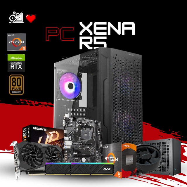 PC XENA R5 / AMD RYZEN 5 5500 / RTX 3050 6G / 16GB RAM / 500GB SSD NVME / A520M / FUENTE 550W 80+ BRONZE / W11 PRO / PROMOCION
