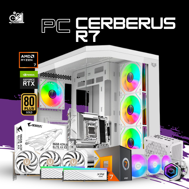PC CERBERUS R7/ AMD RYZEN 7 7800X3D / RTX 5070 TI / 32GB RAM DDR5 / 2TB SSD NVME / ENFRIAMIENTO LIQ 360MM / FUENTE 850W 80+ GOLD / W11 PRO / PROMOCION
