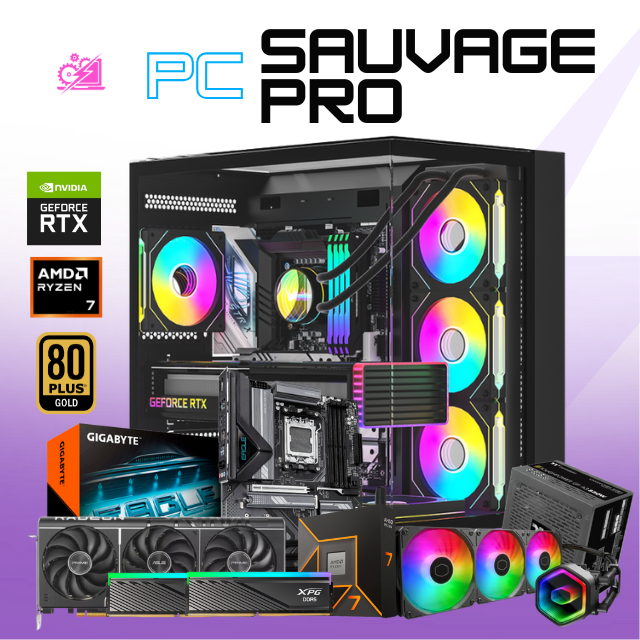 PC SAUVAGE PRO / AMD RYZEN 7 9700X / RADEON RX 9070 XT / 32GB RAM DDR5 / 2TB SSD NVME / ENFRIAMIENTO LIQ 360MM / FUENTE 850W 80+ GOLD / W11 PRO / PROMOCION