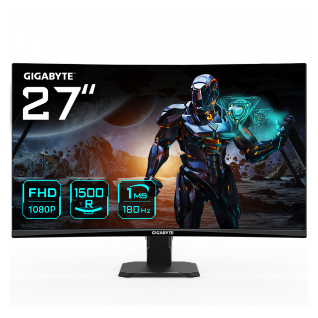 Monitor Gamer Curvo Gigabyte GS27FC LCD 27", 1920x1080 Full HD, FreeSync, 180Hz, HDMI/DisplayPort, Negro