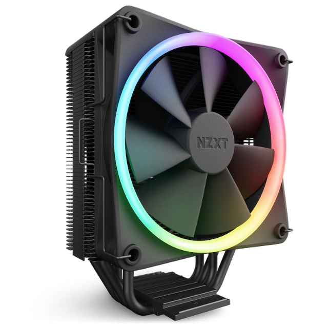 Disipador CPU NZXT T120 Negro RGB/ Enfriador de Aire para CPU / Tubos de Cobre Conductivos / Rodamientos Dinámicos de Fluidos / Compatibilidad AMD e Intel / RC-TR120-B1