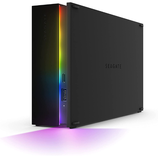 Seagate FireCuda Gaming Hub Disco Duro Externo HDD 8TB - USB 3.2, iluminación LED RGB Personalizable, USB Doble orientado hacia adelante para PC de Escritorio con Servicios de Rescate (STKK8000400)