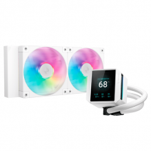 Enfriamiento Líquido DEEPCOOL MYSTIQUE 240 / ARGB / 3400 RPM±10% / Blanco / R-LX240-WHDSNMCP-G-1