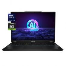 MSI Stealth 18 AI Studio 18” 240Hz QHD+ Gaming Laptop: Intel Ultra 9-185H, NVIDIA Geforce RTX 4090, 32GB DDR5, 2TB NVMe SSD, Cooler Boost 5, Win 11: Black A1VIG-009US / EQUIPO DE EXHIBICION