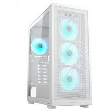 Gabinete Cougar MX220 / RGB / Cristal Templado / Midi-Tower, Mini-ITX/Micro-ATX/ATX / USB 3.0/2.0 / Sin Fuente / 4 Ventiladores ARGB Instalados / Blanco