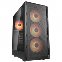 Gabinete Cougar Airface Pure PRO / RGB / Cristal Templado / Midi-Tower, Mini-ITX/Micro-ATX/ATX / USB 3.0/2.0 / Sin Fuente / 4 Ventiladores ARGB Instalados / Negro