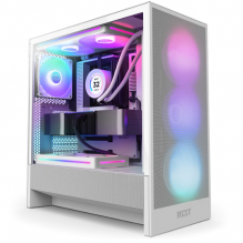 Gabinete NZXT H5 FLOW RGB Blanco / Versión 2024 / Cristal Templado / Mid-Tower/ Sin Fuente / USB Tipo C / CC-H52FW-R