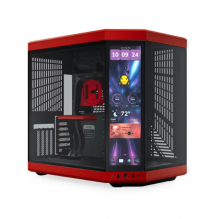 Gabinete HYTE Y70 Touch Infinite / ATX Mid Tower / Doble C&aacute;mara / Con Pantalla T&aacute;ctil LCD de 2.5K integrada / BLACK CHERRY