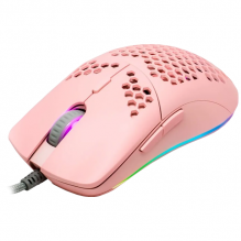 Mouse Gamer Alambrico Game Factor Laser MOG601 16000DPI / Rosa / PIXART 3389 / Iluminación RGB / 7 Botones / MOG601-PK/ gamerdays