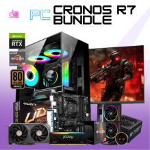 PC CRONOS R7 BUNDLE / AMD RYZEN 7 5700X / RTX 5060 / 32GB RAM / 1TB SSD NVME / ENFRIAMIENTO LIQ 240MM / FUENTE 750W 80+ BRONZE / MONITOR 27" QHD 165HZ 1MS / KIT TECLADO Y MOUSE / PROMOCION