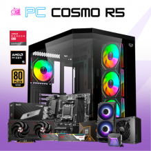PC COSMO R5 / AMD RYZEN 5 9600X / RADEON RX 9060 XT / 32GB RAM DDR5 / 1TB SSD NVME / ENFRIAMIENTO LIQ 240MM / FUENTE DE PODER 750W 80+ GOLD / PROMOCION