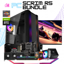 PC SCRIM R5 BUNDLE / AMD RYZEN 5 5500 / RTX 4060 / 16GB RAM / 1TB SSD NVME / DISIPADOR DE TORRE ARGB / FUENTE 650 80+ GOLD / INCLUYE MONITOR 23/8" FHD 165HZ 1MS / PROMOCION