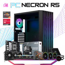PC NECRON R5 / AMD RYZEN 5 7600X / RADEON RX 7700XT / 32GB RAM DDR5 / 1TB SSD NVME / ENFRIAMIENTO LIQ 360MM / FUENTE 750W 80+ GOLD / PROMOCION