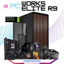 PC WORKS ELITE R9 / AMD RYZEN 9 7900X3D / RTX 4070 TI 12GB / 32GB RAM DDR5 / 1TB SSD M.2 NVME + 4TB HDD / ENFRIAMIENTO LIQUIDO 280MM / FUENTE 850W 80+ GOLD / PROMOCION