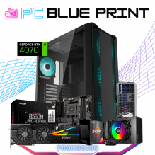 PC BLUE PRINT / AMD RYZEN 7 5700X / RTX 4070 / 16GB RAM / 1TB SSD M.2 NVME / DISIPADOR DE TORRE DOBLE FAN / FUENTE 850W 80+ GOLD / INCLUYE REGALO