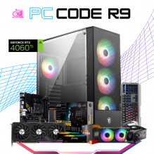 PC CODE R9 / AMD RYZEN 9 5950X / RTX 4060 TI / 32GB RAM / 4TB SSD M.2 NVME / ENFRIAMIENTO LIQUIDO 240MM / FUENTE 750W 80+ GOLD / PROMOCION