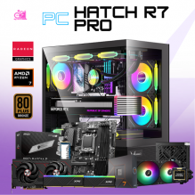 PC HATCH R7 PRO / AMD RYZEN 7 7700X / RADEON RX 9060 XT 16G / 32GB RAM / 1TB SSD M.2 NVME / B650M / FUENTE 750W 80+ BRONZE / ENFRIAMIENTO LIQ 240MM / W11 PRO/ PROMOCION