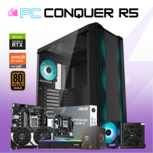 PC CONQUER R5 / AMD RYZEN 5 8400F / RTX 5060 TI / 32GB RAM DDR5 / 1TB SSD NVME / DISIPADOR DE TORRE / FUENTE 750W 80+ BRONZE / W11 PRO/ PROMOCION