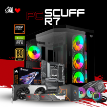 PC SCUFF R7 / AMD RYZEN 7 7700 / RTX 5070 / 32GB RAM DDR5 / 2TB SSD NVME / B650 / ENFRIAMIENTO LIQ 240MM / FUENTE 750W 80+ GOLD / W11 PRO / PROMOCION