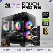PC RAVEN PRO R5 / AMD RYZEN 5 9600X / RTX 5070 / 24GB RAM DDR5 / 1TB SSD NVME / FUENTE 850W 80+ GOLD / B840M / DISIPADOR DE TORRE DOBLE FAN / W11 PRO / PROMOCION