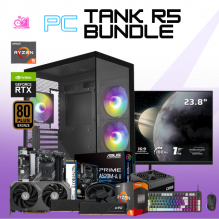 PC TANK R5 / AMD RYZEN 5 4500 / RTX 5050 / 16GB RAM / 500GB SSD NVME / A520M / DISIPADOR DE TORRE / FUENTE 550W 80+ BRONZE/ INCLUYE MONITOR 23.8" 1MS 180HZ/ KIT TECLADO Y MOUSE / W11 PRO / PROMOCION