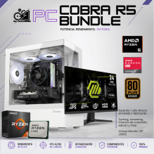 PC COBRA R5 / AMD RYZEN 5 5500 / RADEON RX 7600 / 16GB RAM / 500GB SSD NVME / A520M / FUENTE 650W 80+ BRONZE / W11 PRO / MONITOR 24" FHD 200HZ / PROMOCION