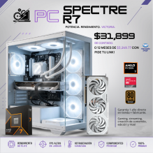 PC SPECTRE R7 / AMD RYZEN 7 9700X / RX 9060 XT 16G / 24GB RAM DDR5 / 1TB SSD NVME / ENFRIAMIENTO LIQUIDO 240MM / FUENTE 700W 80+ BRONZE / W11 PRO / PROMOCION