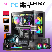 PC HATCH R7 PRO / AMD RYZEN 7 7700X / RX 9060 XT 16G / 32GB RAM DDR5 / 1TB SSD M.2 NVME / ENFRIAMIENTO LIQ 240MM / FUENTE 750W 80+ BRONZE / W11 PRO / PROMOCION