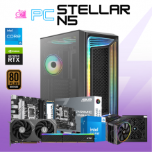 PC STELLAR N5 / INTEL CORE I5-14400F / RTX 5060 / 32GB RAM / 1TB SSD NVME / DISIPADOR DE TORRE DOBLE FAN / FUENTE 750W 80+ BRONZE / W11 PRO / PROMOCION