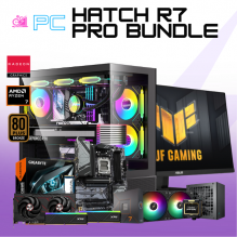 PC HATCH R7 PRO BUNDLE / AMD RYZEN 7 7700X / RX 9060 XT 16G / 32GB RAM DDR5 / 1TB SSD M.2 NVME / ENFRIAMIENTO LIQ 240MM / FUENTE 750W 80+ BRONZE / MONITOR ASUS 200HZ FHD 23.8"/ W11 PRO / PROMOCION