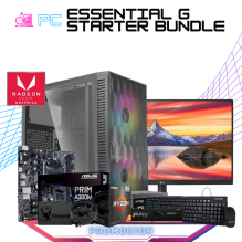 PC ESSENTIAL G STARTER BUNDLE / AMD RYZEN 5 5600G / AMD RADEON GRAPHICS / 8GB RAM / 240GB SSD / FUENTE 500W / MONITOR LG 21.5" FHD 75HZ 5MS / WIFI / KIT TECLADO Y MOUSE / PROMOCION