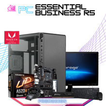 PC ESSENTIAL BUSINESS R5 / AMD RYZEN 5 PRO 4650G / AMD RADEON VEGA GRAPHICS / 16GB RAM / 500GB SSD M.2 NVME / FUENTE 500W / KIT TECLADO Y MOUSE / MONITOR 21.5" 60HZ FHD / PROMOCION