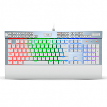 Redragon K550 Teclado Mecánico Alámbrico Gamer RGB Blanco en español, Yama White, Switches Purple, Iluminación RGB, Anti-Ghosting, Teclas Macro dedicadas, Teclas Multimedia, Teclado Gaming Pc