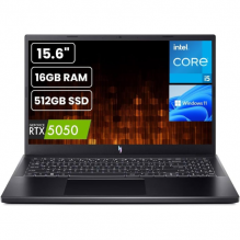Acer | Nitro V 15 Laptop Gamer 15.6" FHD 165Hz | Intel Core i5-13420H | 16GB RAM | 512GB SSD NVMe | NVIDIA RTX 5050 8GB | Windows 11 | Teclado Retroiluminado | Obsidian Black